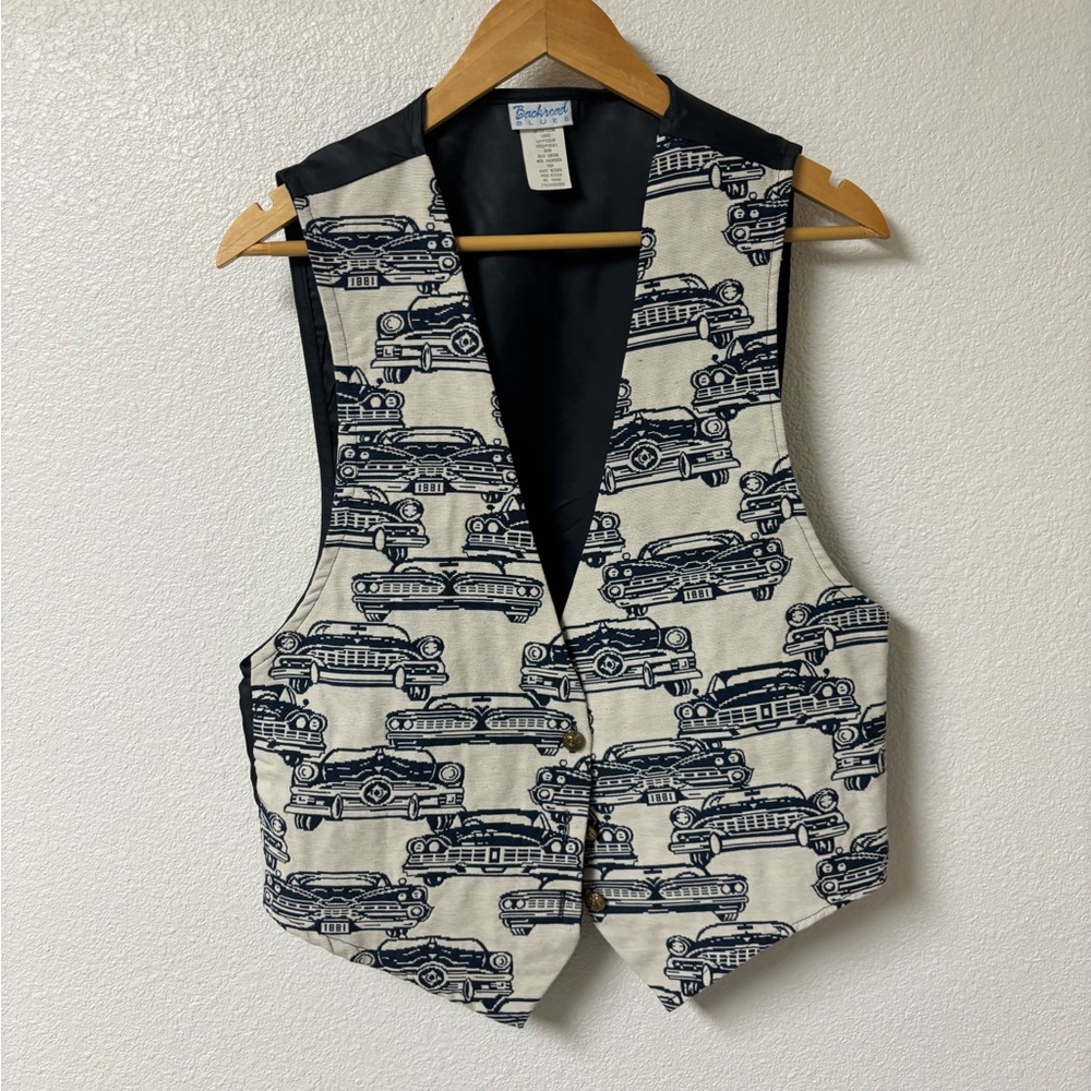 Vintage Car Print Vest